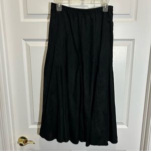 Coldwater Creek Fake Suede Black Maxi Skirt  PM
